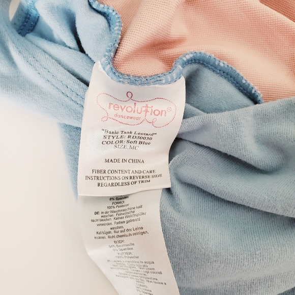 Two light blue ballet dance leotards size MC girls - Picture 2 of 2